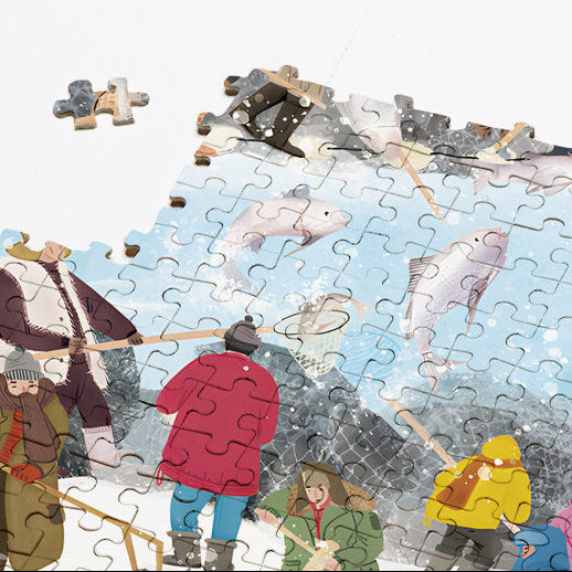 Chagan Lake Winter Fishing Jigsaw Puzzle